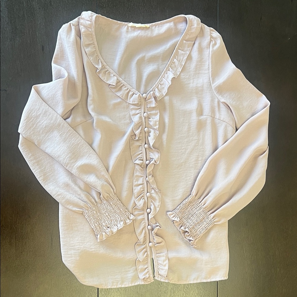 Elegant Ruffled Blouse - Mauve